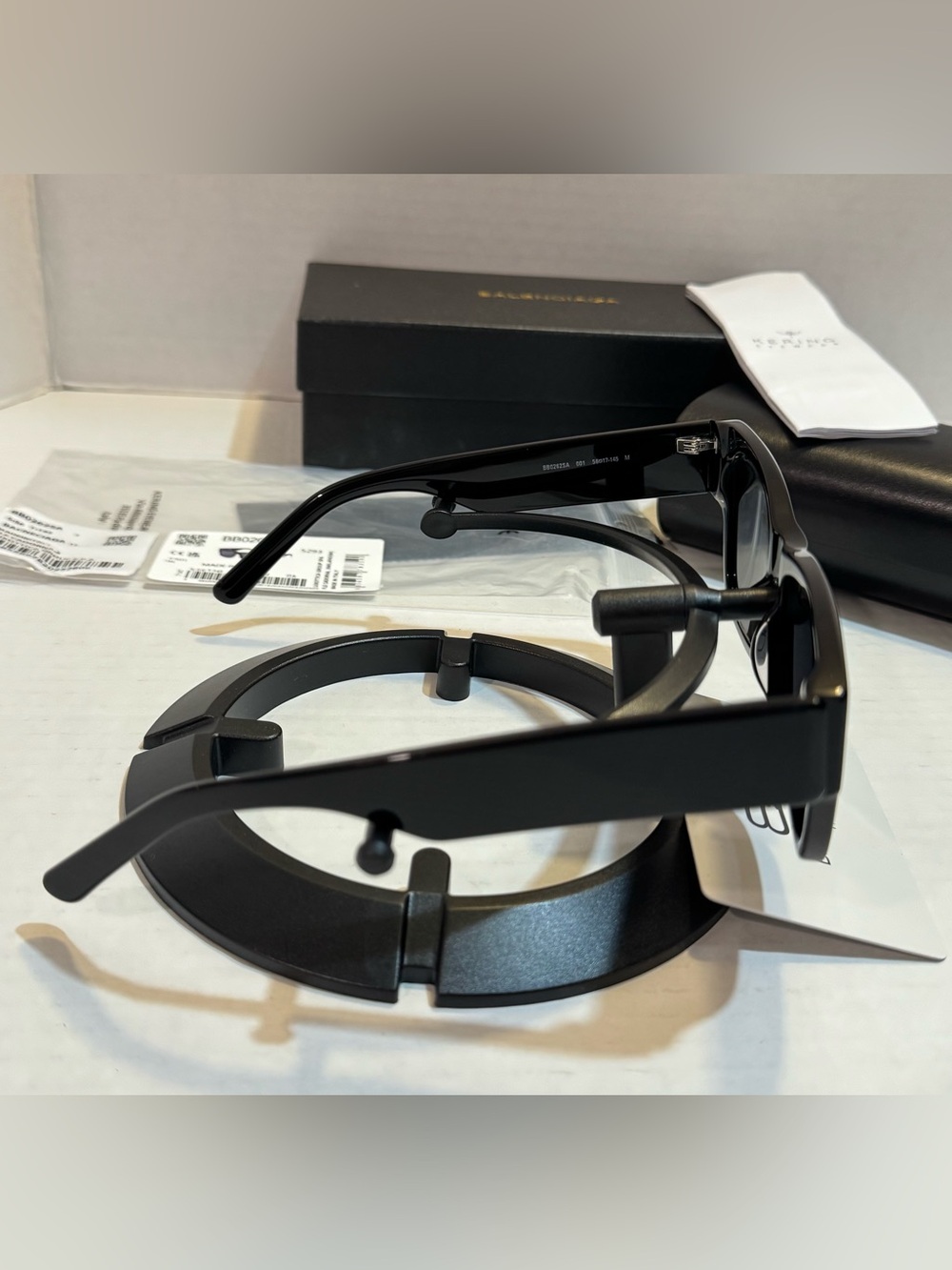 Balenciaga BB0262SA Black/Grey (001) Unisex Sunglasses NEW - Picture 4 of 12